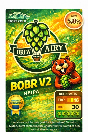 Bobr Neipa, kegged and poured.